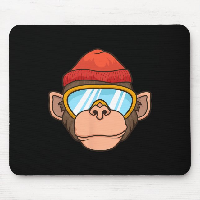 Roliga skidmonkeyglasögon Gorilla Skidåkning Berg  Musmatta (Framsidan)