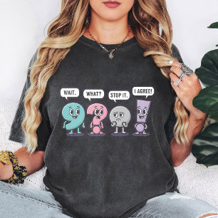 Roliga skiljetecken Karaktärer Vänta Vad Sluta Jag T Shirt