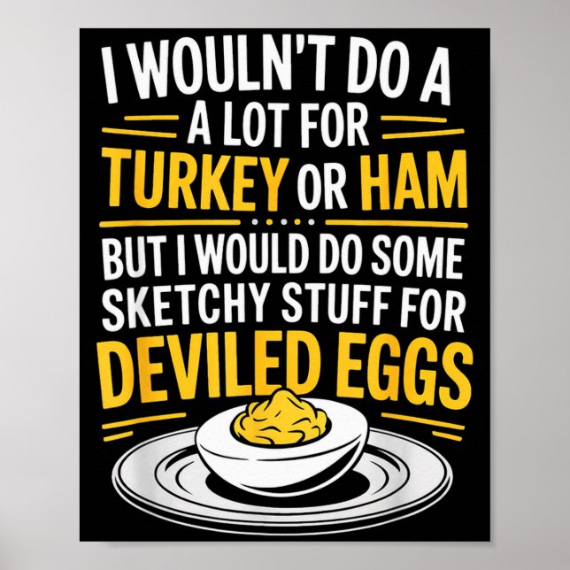 Roliga skissartade saker för deviled eggs som säge poster (Framsidan)