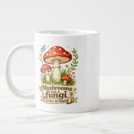 Roliga skogssvampar present till svampplockare jumbo mugg