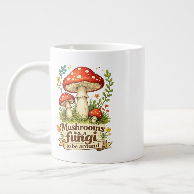 Roliga skogssvampar present till svampplockare jumbo mugg (Vänster)