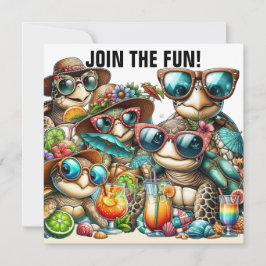 Roliga Sköldpaddor samlas Inbjudningar