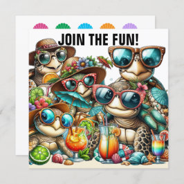 Roliga Sköldpaddor samlas Inbjudningar