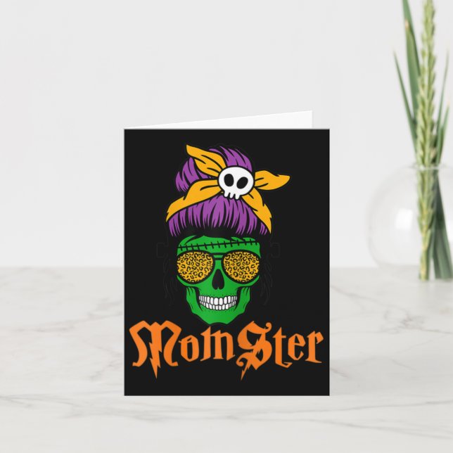 Roliga skrämmande mormöster monster dödskalle för  kort (Framsida)