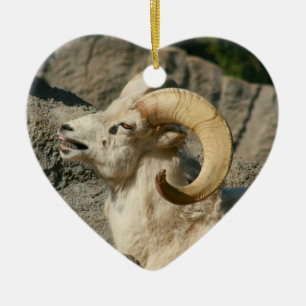 Roliga skratta Bighorn får Julgransprydnad Keramik