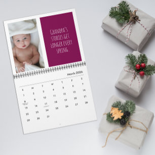 Roliga slogans Kalender med bilder på barnbarn
