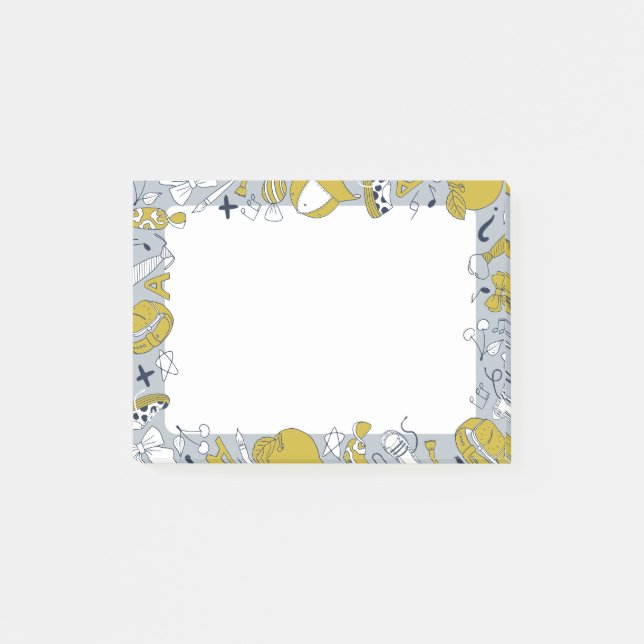 Roliga små skolgrejer post-it block (Framsida)