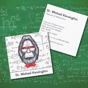 Roliga Smarta Sasquatch Matematikekvationer Ovanli Fyrkantigt Visitkort