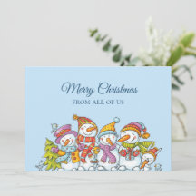 Roliga Snömannen Glad Jul Merry Christmas-kort