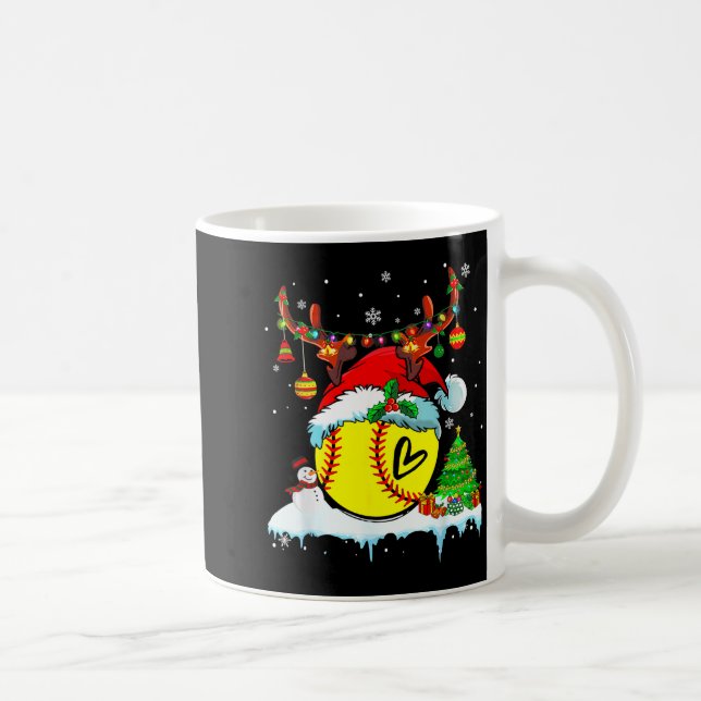 Roliga Softball Jul Ren Jultomte Hatt Ljus Kaffemugg (Höger)