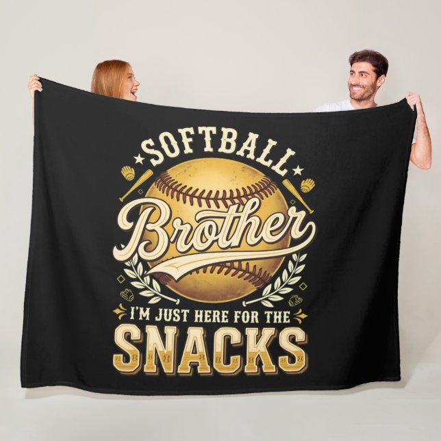 Roliga Softboll Bror Snacks Sport Fleecefilt (På plats)