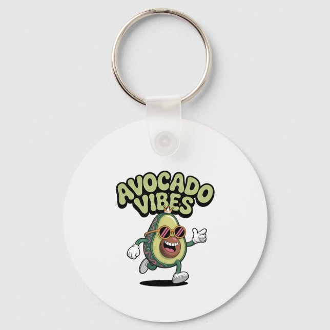 Roliga solglasögon Avokado Nyckelring (Framsida)