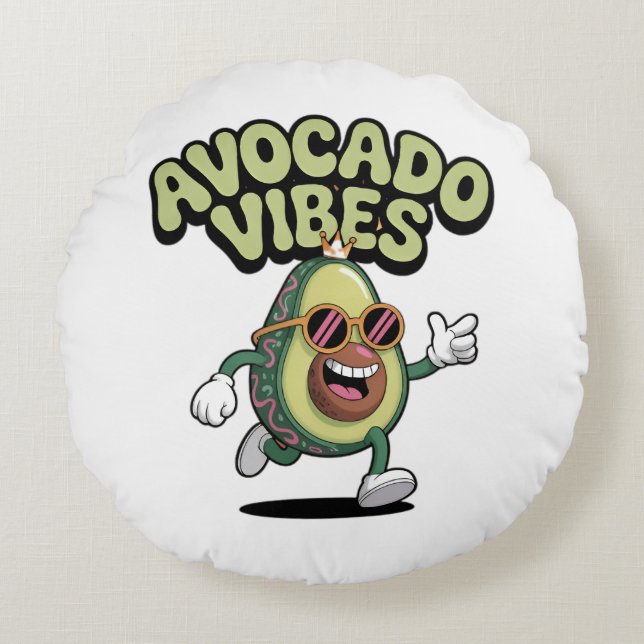 Roliga solglasögon Avokado Rund Kudde (Framsidan)