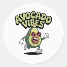 Roliga solglasögon Avokado Runt Klistermärke