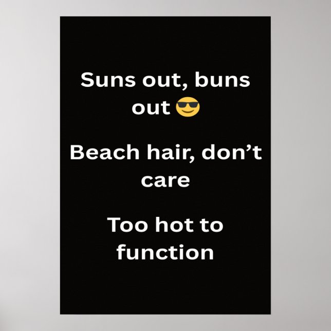 Roliga sommar t-shirt slogans 2026 trendiga beach  poster (Framsidan)