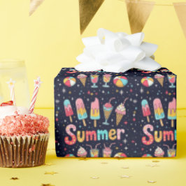Roliga sommarbilder på svart presentpapper
