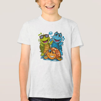 Roliga sommarsköldpaddor Sällskap Barn Stranddesig T Shirt