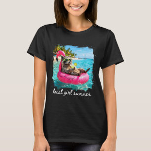Roliga sommarvibbar tvättbjörnskvinnor flickor vil t shirt