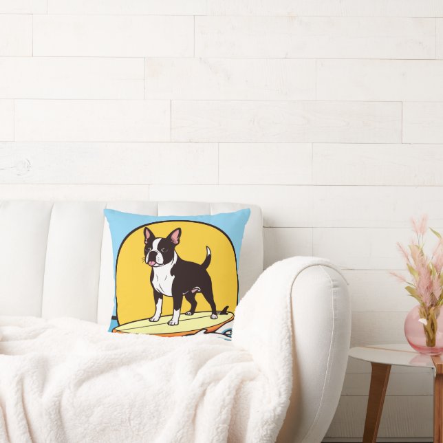 Roliga söta Boston Terrier hem kastkuddar Kudde (Soffa)