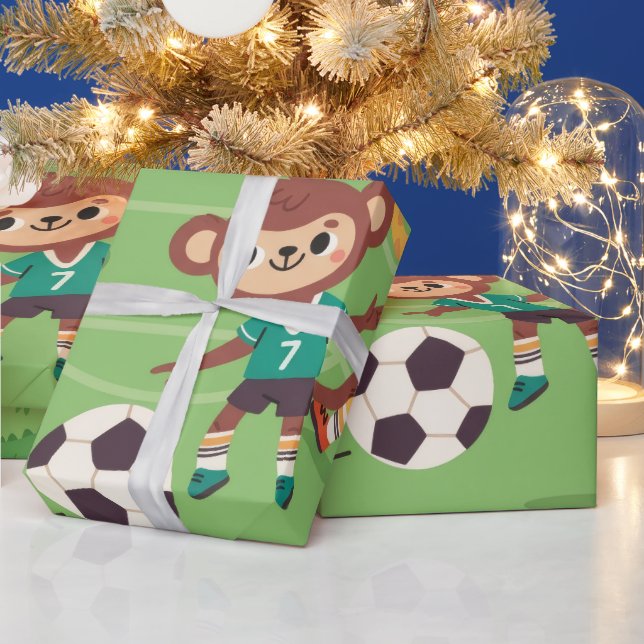Roliga söta fotbollsdjur presentpapper (Helgdagar)