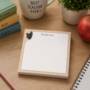 Roliga söta glurande svarta kattklor Skola Post-it Block