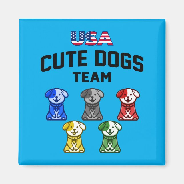 Roliga söta hundar Usa valpteam Magnet (Framsidan)