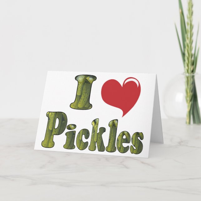 Roliga söta jag älskar pickles kort (Framsida)