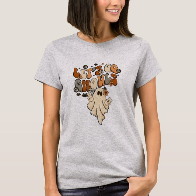 Roliga söta lilla Gå! Spöken Halloween T Shirt (Framsida)