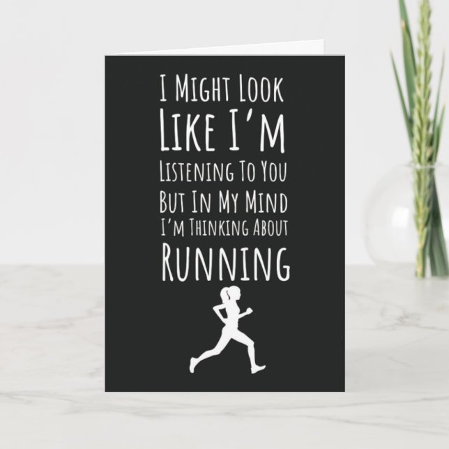Roliga söta löpkort löpare träning för henne kort (Framsida)