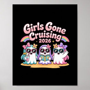 Roliga söta spökflickor på kryssning 2026 Semester Poster