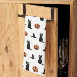 Roliga söta svarta katt Halloween köksdukar Kökshandduk