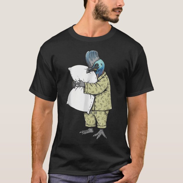 Roliga Sövande Kasuar Pyjamas Kvinnor Män Barn T Shirt (Framsida)