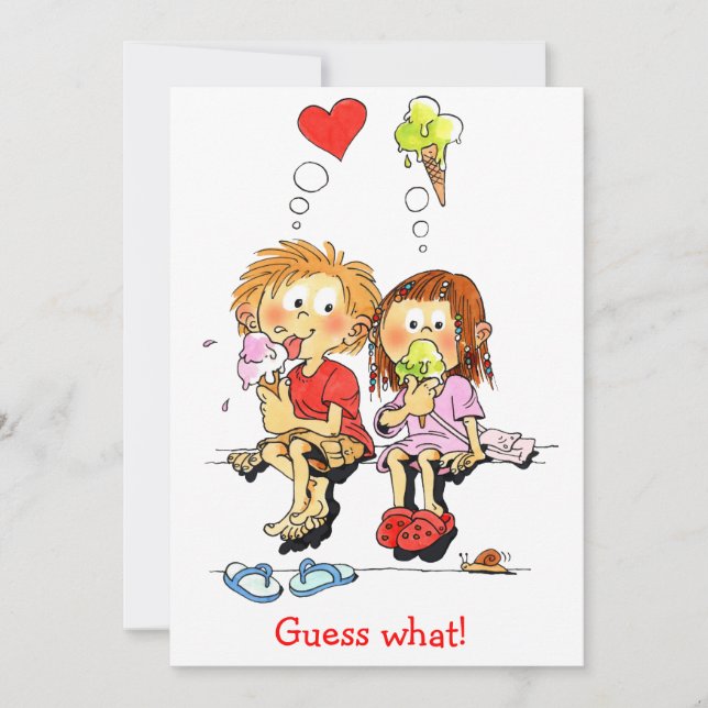 Roliga Spara Datum Annonseringskort Inbjudningar (Framsida)