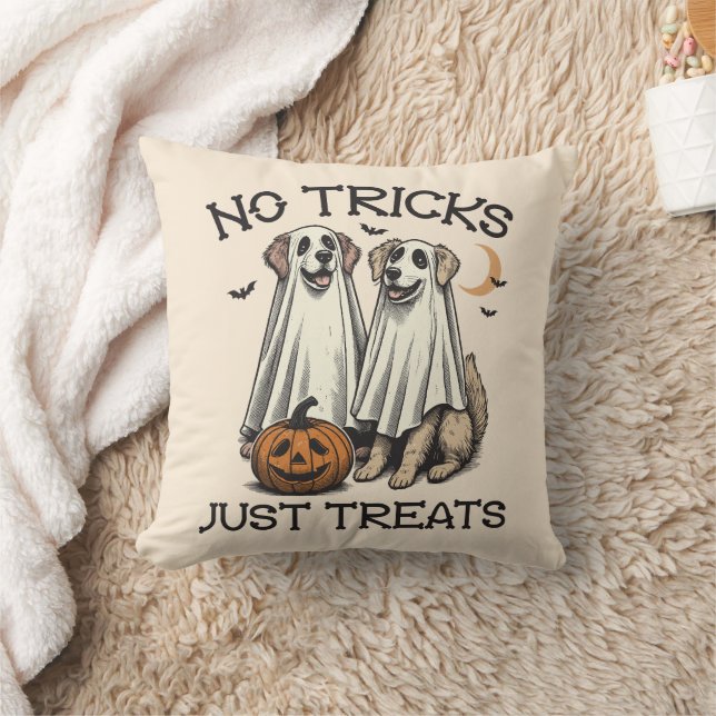 Roliga spökhundar vintage Halloween Kudde (Filt)