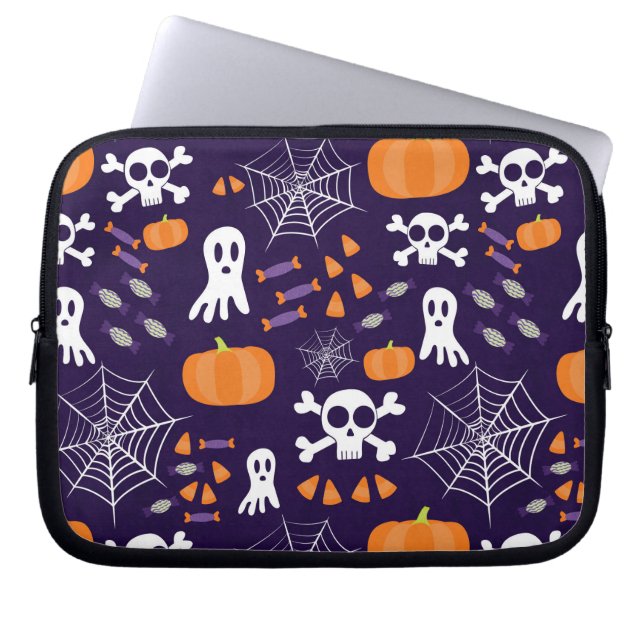 Roliga spöklika Halloweenfigurer Laptop Fodral (Framsidan)
