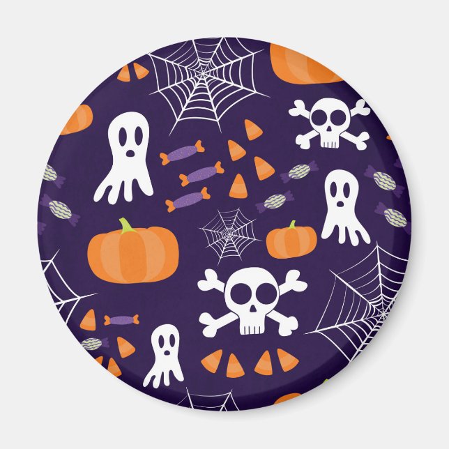 Roliga spöklika Halloweenfigurer Magnet (Framsidan)
