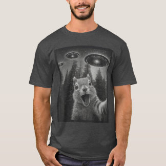 Roliga Squirrel Sie Alien UFO-presenter för män Kv T Shirt