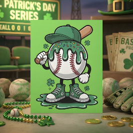 Roliga St Patrick-dagar Baseballhumor Julkort