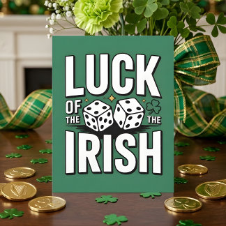 Roliga St Patrick-dagar Lucky Dice Julkort