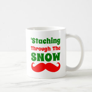 Roliga Staching till och med snön Kaffemugg