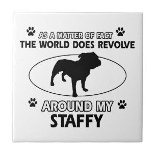 Roliga staffy designer kakelplatta