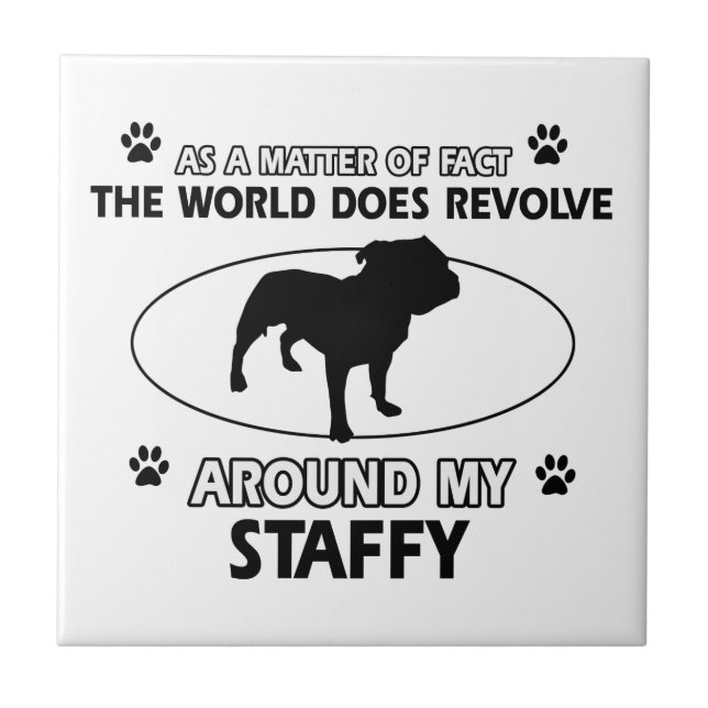 Roliga staffy designer kakelplatta (Framsidan)