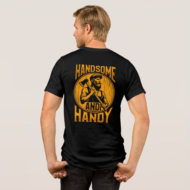 Roliga Stilig Och Händig Mäns T Shirt (Baksida Full)