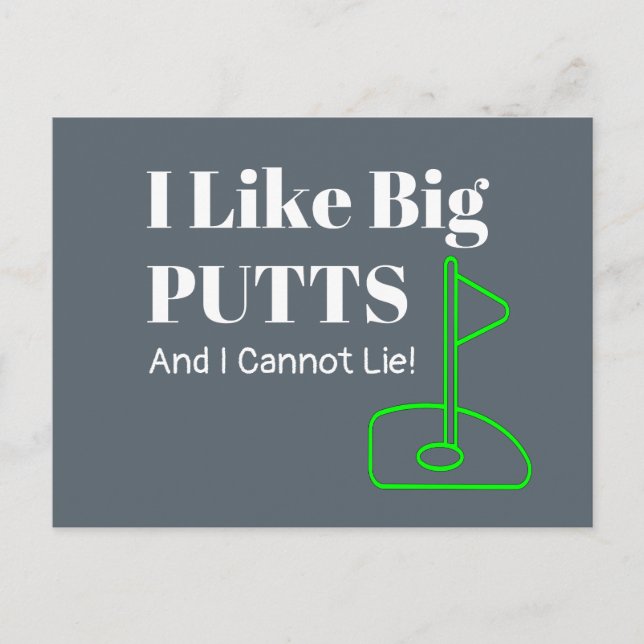 Roliga stora PUTTS Golf Vykort (Framsida)