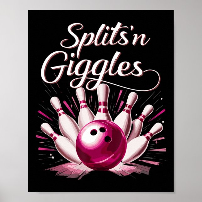 Roliga strikes och skratt bowlinglag Söt bowlare  Poster (Framsidan)