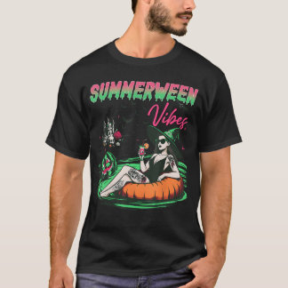 Roliga Summerween-vibbar Pumpa Kuslig semester Sum T Shirt