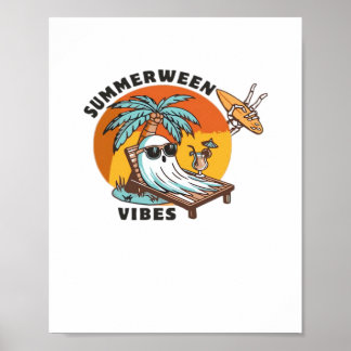 Roliga Summerween-vibbar Skelett Sommarlov Ov Poster