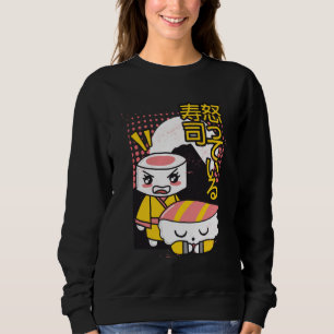 Roliga Sushi Karate Fighters Tecknad Design T Shirt