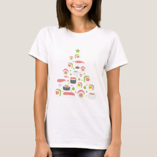 Roliga Sushiälskare Julgran Lägg till text T Shirt