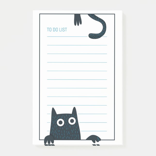 Roliga svarta katt Post-It-lappar Post-it Block (Framsida)